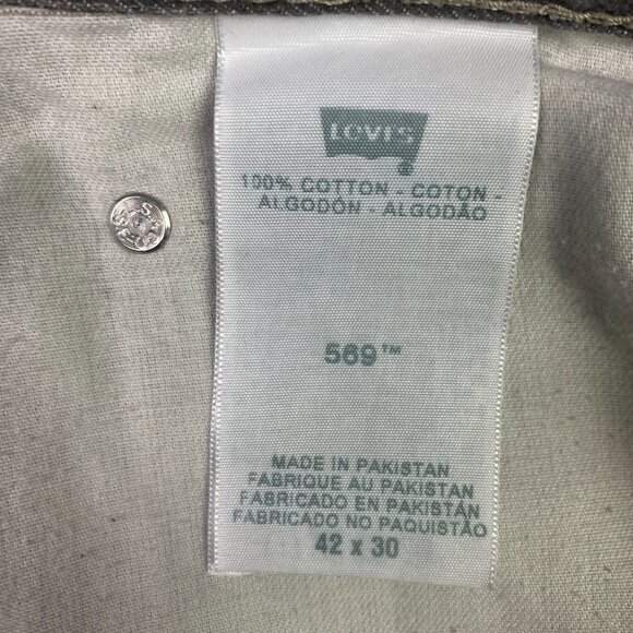 Levi's 569 Loose Straight Fit Jeans Men's 42 x 30 Measures 45 x 29 Gray - Picture 7 of 13